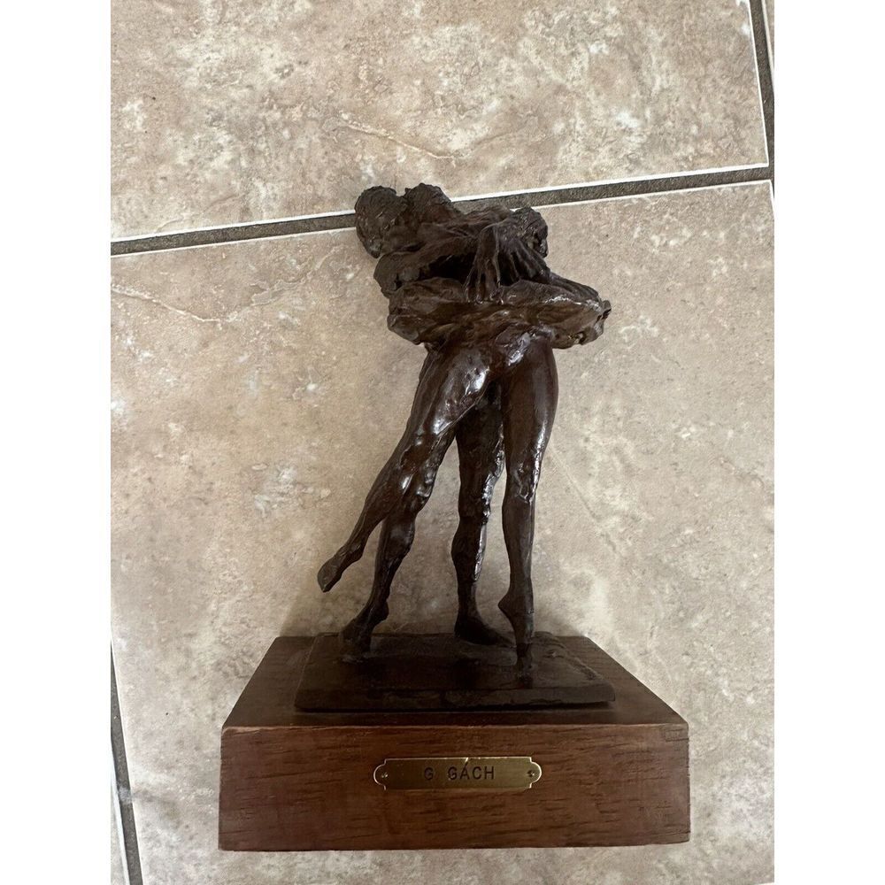 George Gach #1000 Swan Lake  1977Sculpture Bronze Heavy Authentic Signed